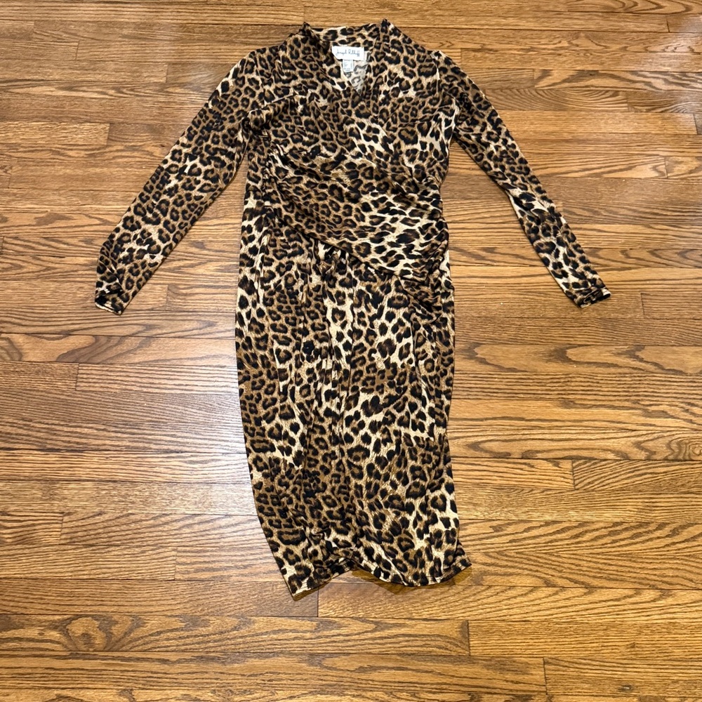 Joseph Ribkoff Leopard Print Wrap Dress Size 8